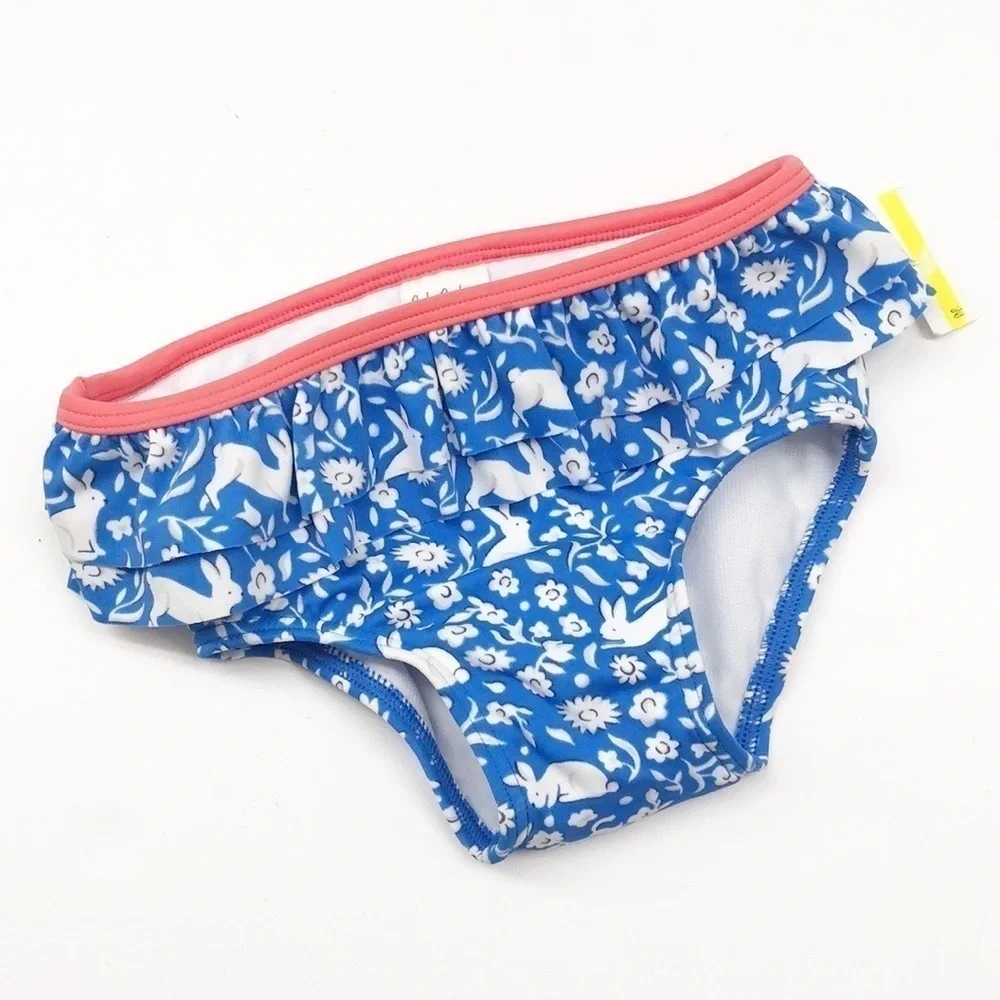 Baby Boden baby rabbit/floral printed swim bottoms